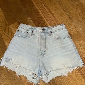 Abercrombie light wash jean shorts